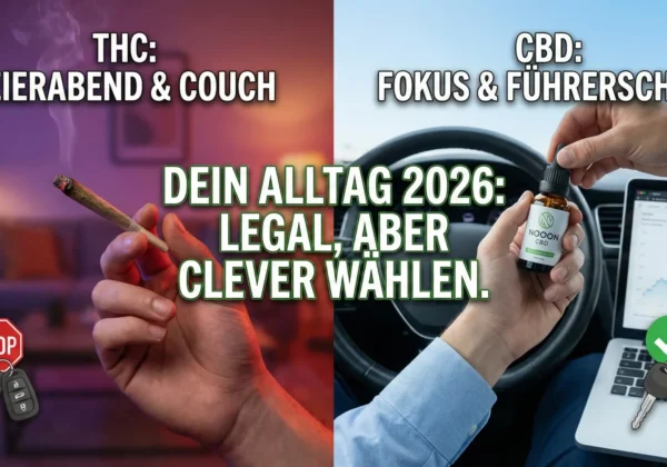Legal kiffen vs. Führerschein? Warum CBD 2026 die smarte Wahl für Job & Autofahrer ist. Alles zu Drogentests, THC-Entwöhnung & Fokus.