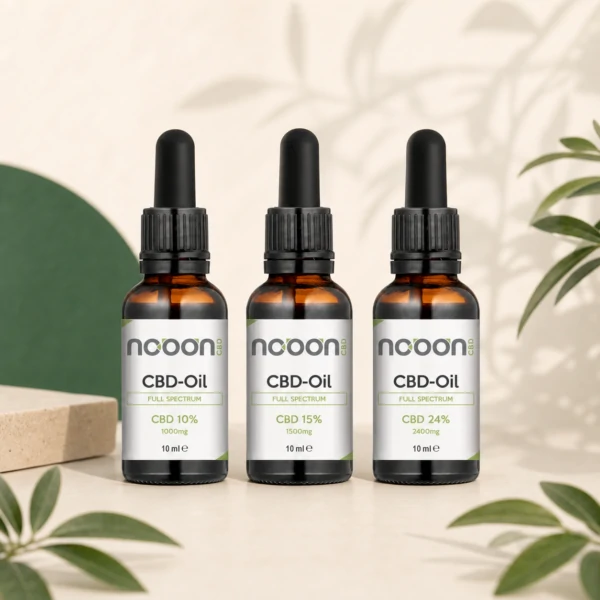 CBD Öl Stufen Trio – 10 %, 15 % & 24 % mit den enthaltenen Originalprodukten